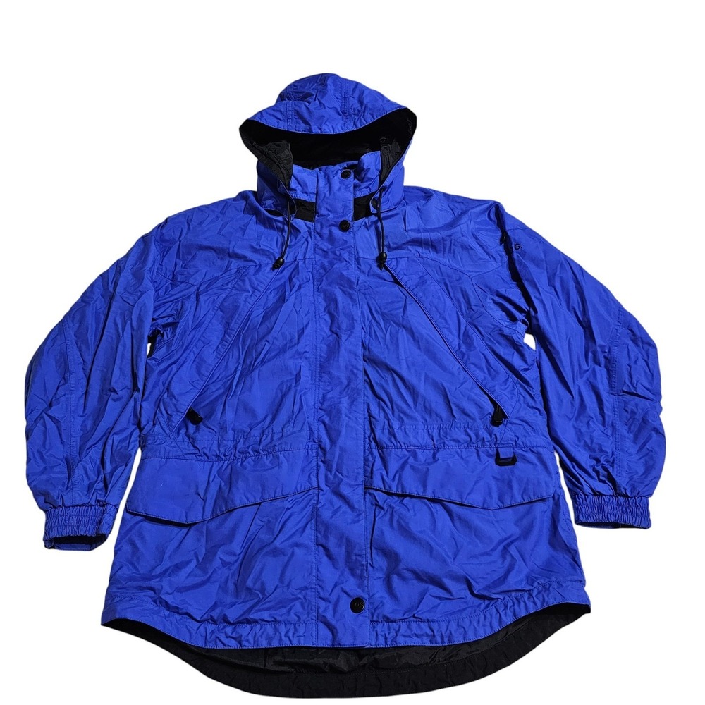 FOG Waterproof‎ Breathable Rain Jacket Hooded Outdoor Coat Blue Large